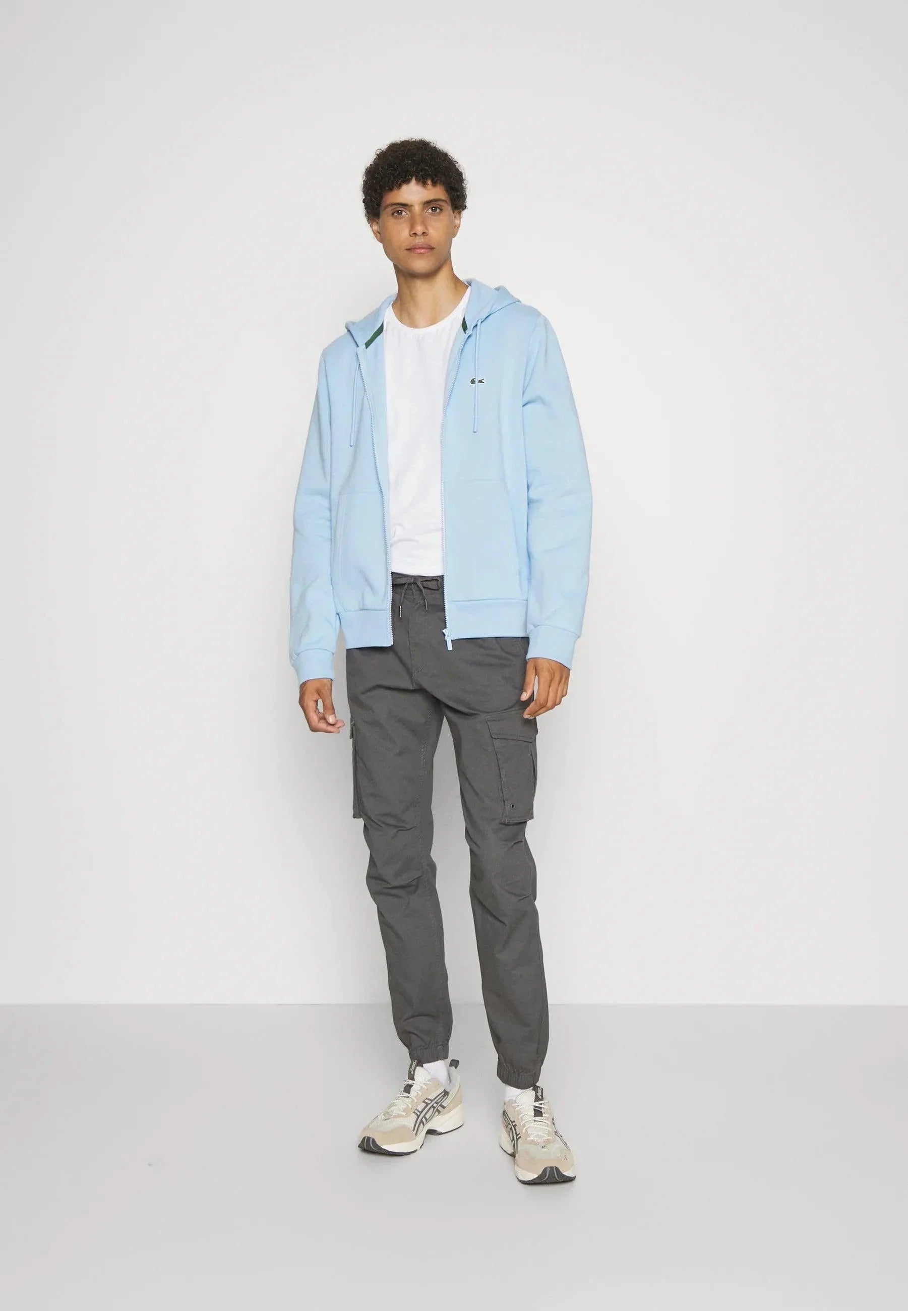 Sweat zippé à capuche Lacoste bleu clair